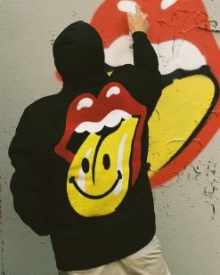 TOPS SMILEY MARKET ROLLING STONES CHENILLE GARAGE JACKET
