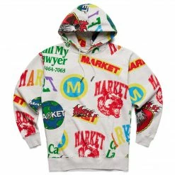 MARKET MONOGRAM AOP HOODIE TOPS