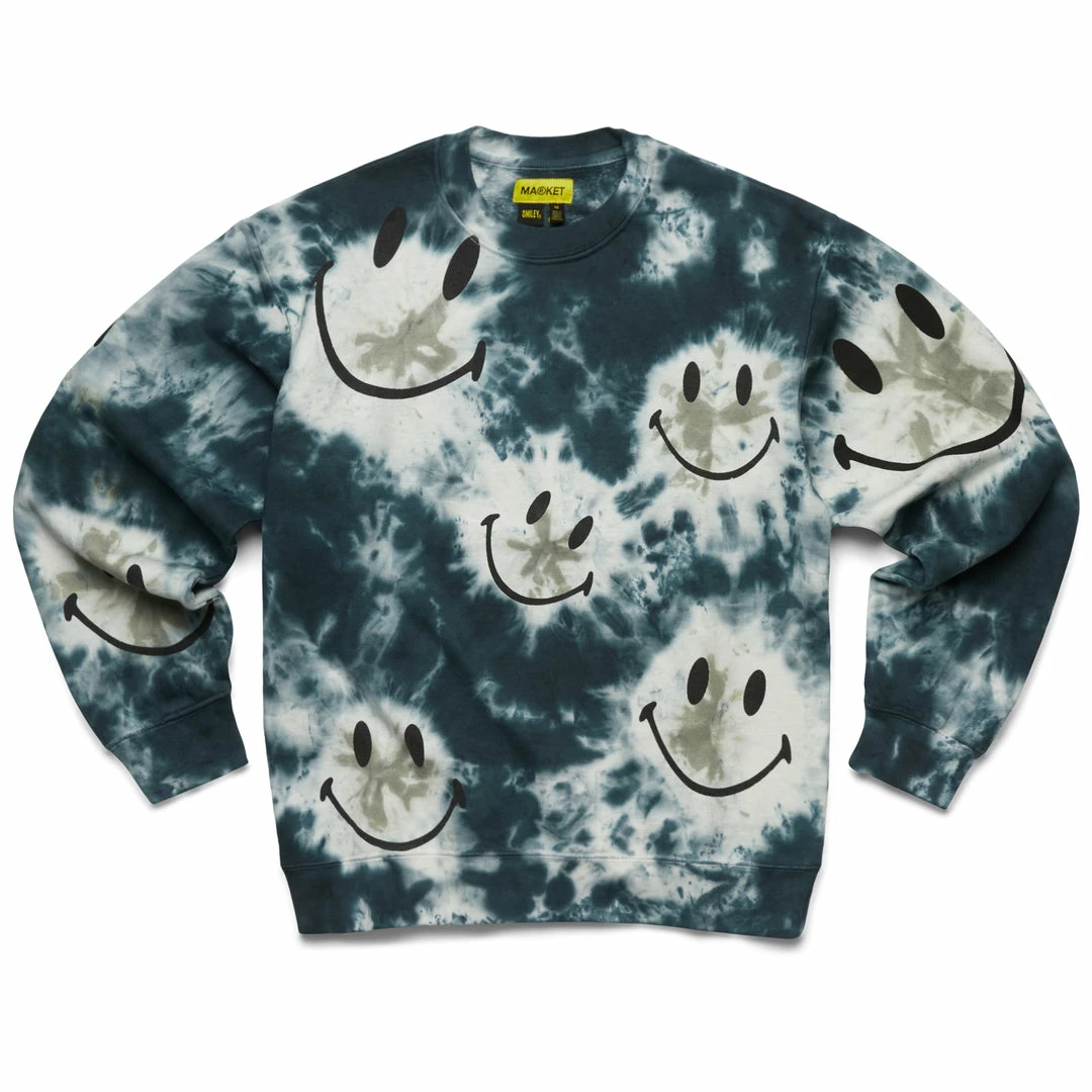 MARKET SMILEY TIE-DYE CREWNECK SWEATSHIRT