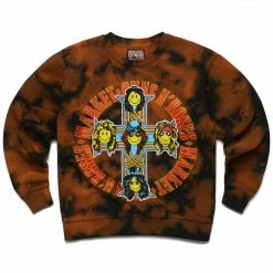 SMILEY GUNS N ROSES MARKET CROSS CREWNECK SWEATSHIRT
