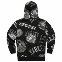 MARKET MONOGRAM AOP GRAYSCALE HOODIE TOPS
