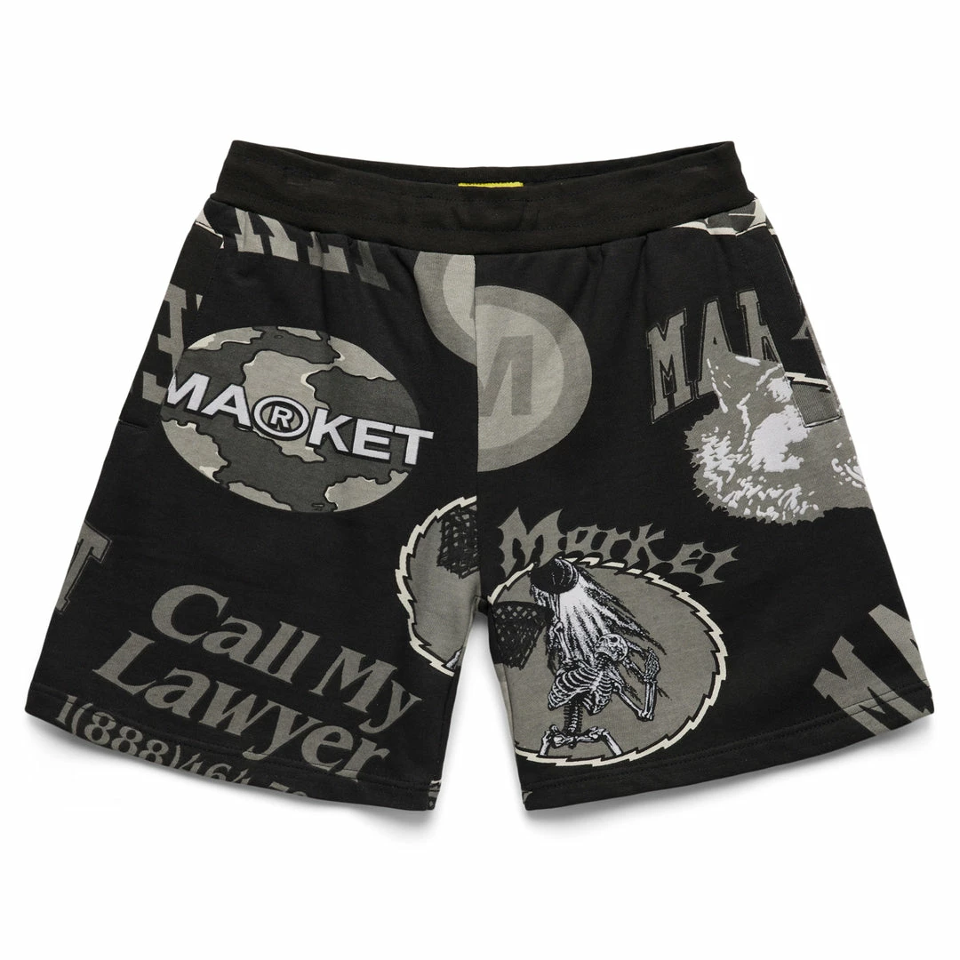 MARKET MONOGRAM AOP GRAYSCALE SWEATSHORTS BOTTOMS