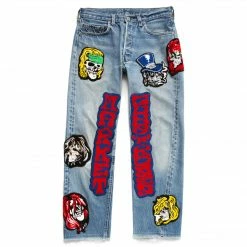 GUNS N ROSES MARKET DISTRESSED JEAN
