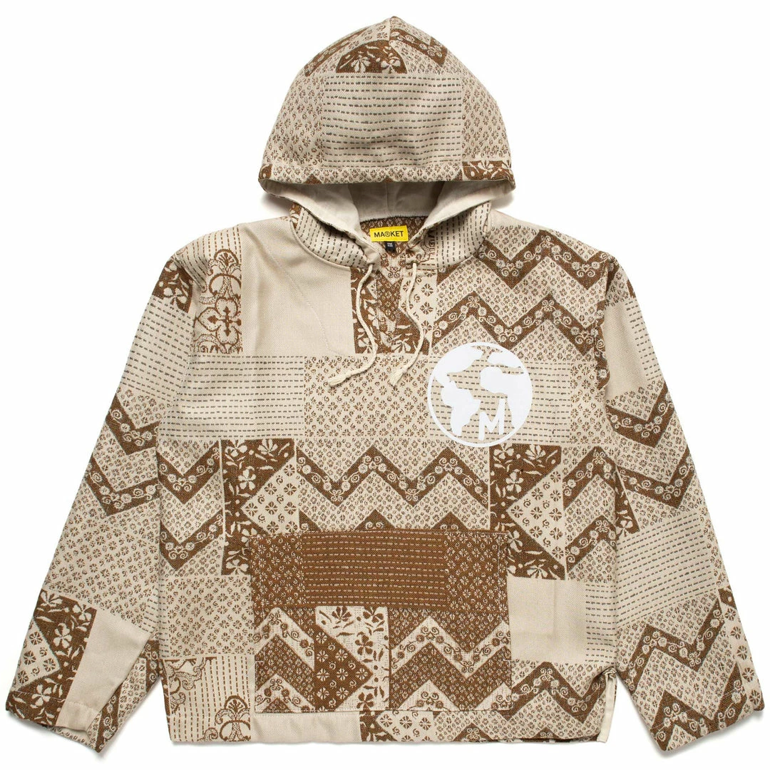 MARKET WORLD TAN PATCHWORK PONCHO RANDOM WORKSHOP