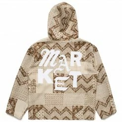 MARKET WORLD TAN PATCHWORK PONCHO RANDOM WORKSHOP