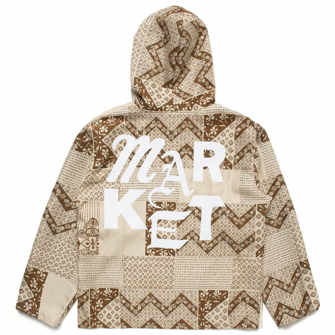 MARKET WORLD TAN PATCHWORK PONCHO RANDOM WORKSHOP