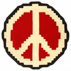 Market PIXEL PEACE SIGN RUG