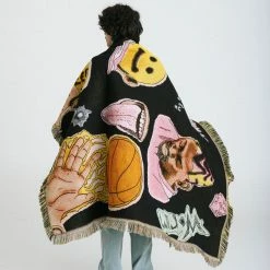 SMILEY® SMILEY MARKET RODMAN DOODLE WOVEN BLANKET