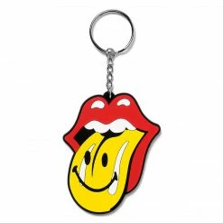 SMILEY MARKET ROLLING STONES KEYCHAIN