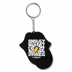 SMILEY MARKET ROLLING STONES KEYCHAIN