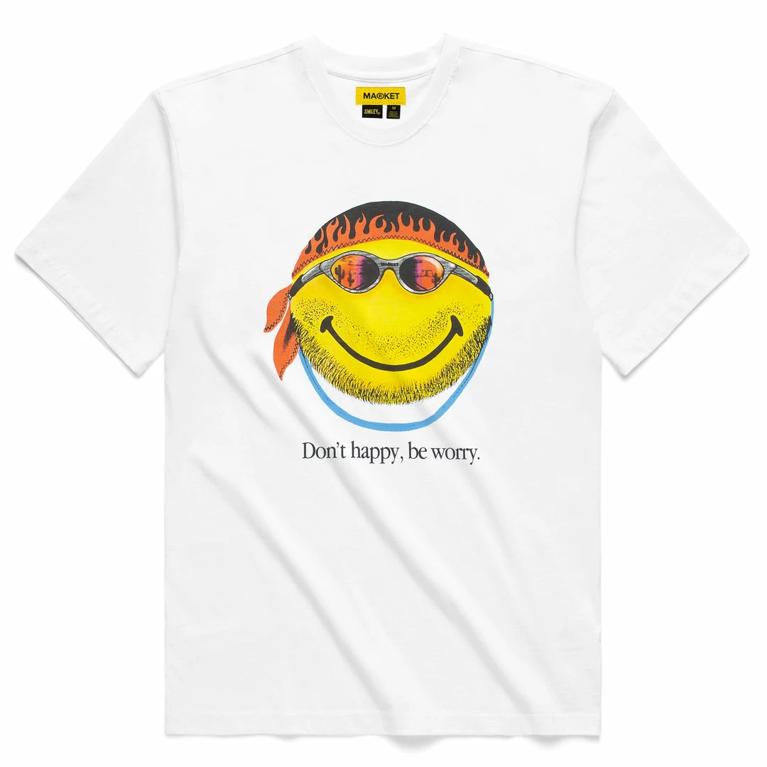 MARKET SMILEY DON'T HAPPY, BE WORRY T-SHIRT TOPS