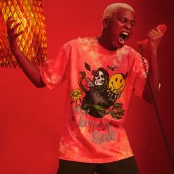 MARKET SMILEY LOOK AT THE BRIGHT SIDE TIE-DYE T-SHIRT TOPS